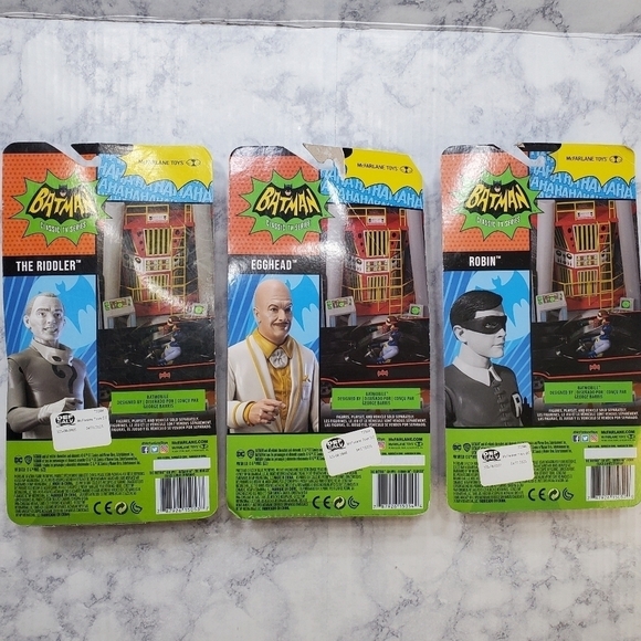 Batman Action Figures Lot of 3 Riddler Robin Egghead Classic TV Series DC New - Picture 2 of 16